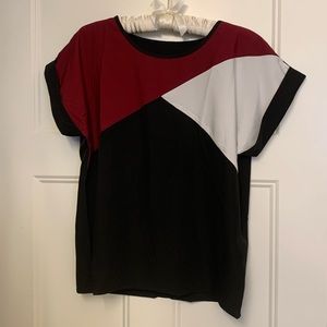 Color Block Dolman Sleeve Blouse
